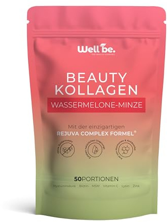 Wellbe Kollagen Pulver hochdosiert - mit maximal bioaktivem Kollagen Hydrolysat, Biotin, Zink, Vitamin C & Hyaluron - Collagen Pulver - Kollagenpulver Peptide Made in Germany 1 x 250g