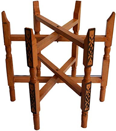 Simandra Holzgestell für Tablett Gestell Untergestell für marokkanisches Silbertablett Größe Klein