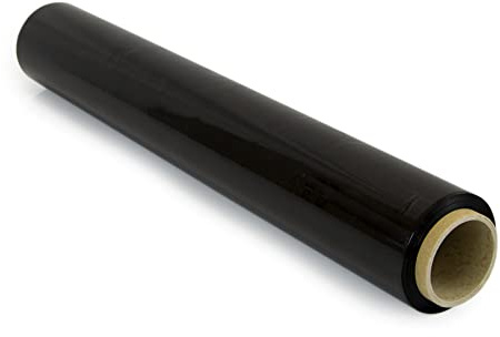 OFITURIA Film para Embalar 50 cm de Ancho y Estirable Hasta 300 Metros de Longitud – Rollo de Film Elástico Manual para Embalaje Industrial (Negro, 1)