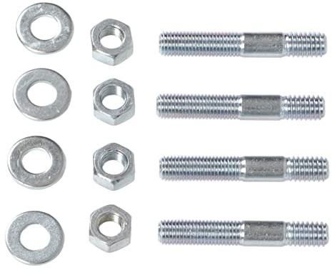 Keenso Auto Vergaser Stehbolzen Set, 2 Zoll Auto Ansaugkrümmer Vergaser Stehbolzen Metall Carb Montagebolzen Kit mit Distanzmuttern für 5/16 Zoll Gewinde Ansaugkrümmer Vergaser-Zubehör Vergaser-Teile