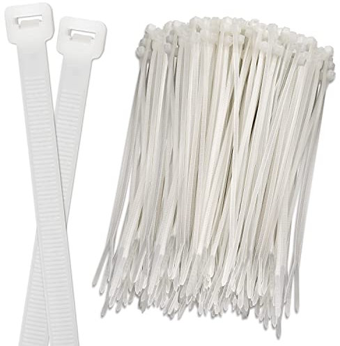 ISOLATECH 100 Uds. bridas para cables blancas 100mm x 2,5mm, resistentes a la corrosión, ácidos, llamas (UL 94V2), rayos UV y a la intemperie de -35°C a +85°C