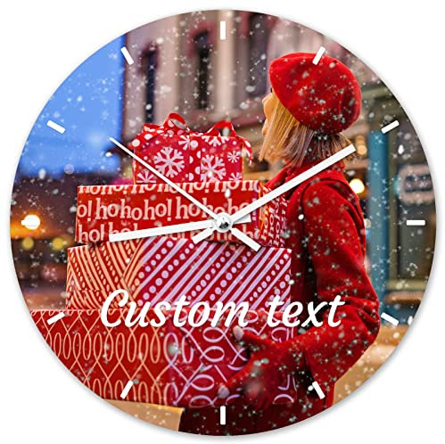 ＨＡＯＡＮＧＺＨＥ Personalisierte Foto Wanduhr, leise Wanduhr für Kinder, Benutzerdefiniert Wanduhren mit Foto Text zum Küche Schlafzimmer Wohnzimmer, Jahrestag Geburtstag Hochzeits Dekorative Geschenk