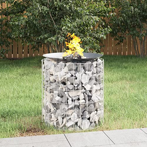 Möbelset Gabione Feuerstelle 50 cm Eisen verzinkt