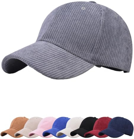 Cozyan Winter Baseball cap Cappello Invernali Cappellino in Poliestere Cappellino da Baseball Classic Unisex Cappello da Sole in Velluto a Coste Regolabile con Visiera Curva Berretto per Sport Caldi