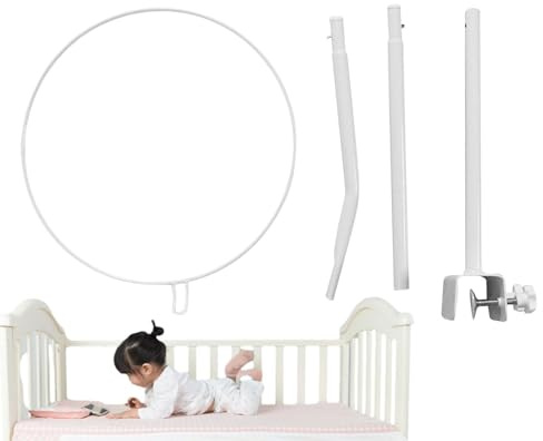 BUNIQ Himmelständer für Kinderbett - Verstellbarer und Abnehmbarer 5-stufiger Baldachinhalter - Babybetthimmel für Babyzimmer, Kinderbett, Betthimmel für Kinderbett, Netzzubehör für Babybett