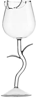 Ejoyous Copas de Vino Tinto en Forma de Rosa, 280 ml, Vidrio de Borosilicato, Copa de Tulipán, para Hogar y Ocasiones Formales