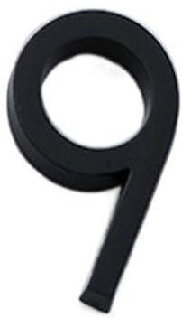 TAIGUHUI Hausnummer Hausnummer Außen Aufkleber Schilder Klebebuchstaben 60 mm Buchstaben Tür Alphabet Home Outdoor Schwarz Zahlen Adresse Namensschild Hausnummernschild (Color : 9-Black)