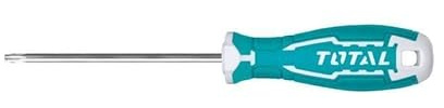 TOTAL - Tournevis - Embout Torx - Acier S2 - Tige Ronde - T20 x 150mm - Embout Aimanté - Couleur : Bleu