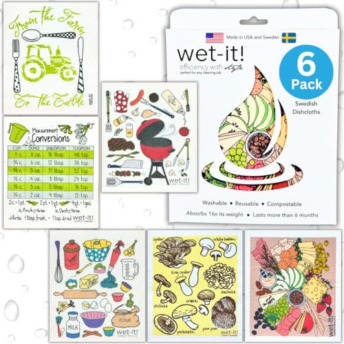 Wet-It! - Swedish Dishcloths - The Perfect Dish Cloths for Your Home - Dish Cloths for Washing Dishes & More - Swedish Dish Cloth - Kitchen Washcloths