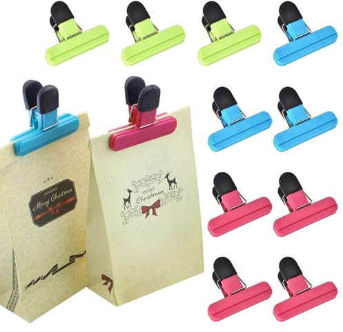 10Pcs Food Clips,Sturdy Sealing Clips to Keep Food Fresh,Reusable Clips for Sealing Freezer Bags,Sealing Clips For Food,Food Bag Clip for Cereal Bag,Bread,Chip,Cookie,Sandwich