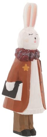 Levemolo Holzfarbener Osterhase Charmante Bunny Statue Aus Massivem Holz Handgefertigte Deko Für Ostern Für Home Decor Und Kreative Holzkunst