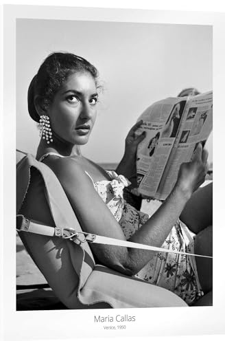Posterlounge Maria Callas, Venice, 1950 Acrylglasbild | 13 x 18 cm Schwarz-Weiß Wandbilder Wanddeko