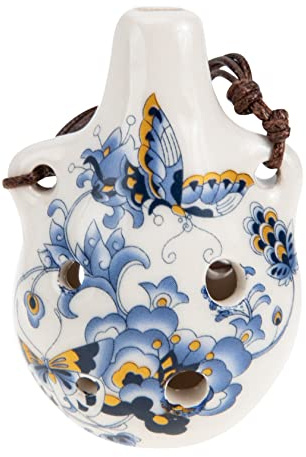 Alasum Ocarina in Ceramica Professionale a 6 Fori in Tonalità Alto, Strumento a Fiato Portatile per Principianti Suono Bello e Design Unico