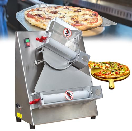 GESAIDES Sfogliatrice per Pizza Commerciale, Sfogliatrice Elettrica per Pizza da 300 mm, Macchina per la Produzione di Presse per Pasticceria in Acciaio Inossidabile da 370 W