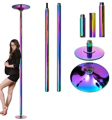 Professionelle rotierende statische Tanzstange, tragbares Tanzstangen-Set, 360° drehbare Pole-Dance-Stange, kein Schlagen, verstellbare feste Tanzstange, abnehmbare Stripper-Fitnessstange(Color)