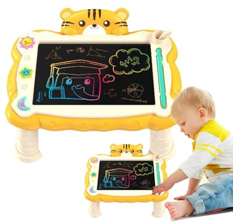 LCD-skrivplatta, barns ritbräda - återanvändbar whiteboard med stöd för lärande och konst hemma, skola och resor
