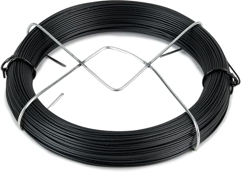 Flandria Fil de Fer Plastifié Noir 0.8mm x 50m, Fil d'attache pour Fleurs, Jardinage, Bricolage