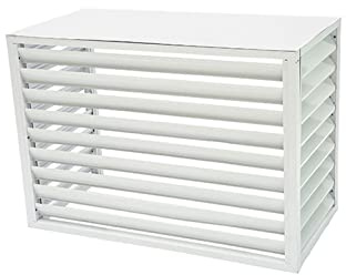 Copertura esterna in alluminio per condizionatori d'aria e pompa di calore, resistente alle intemperie, adatta alla maggior parte delle unità, protegge e nasconde con design di recinzione.
