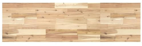 Piano per lavabo in legno di acacia non trattato, 160 x 40 x 4 cm, in legno massello, rettangolare, per bagno, versatile ripiano e banco da lavoro, design in legno naturale
