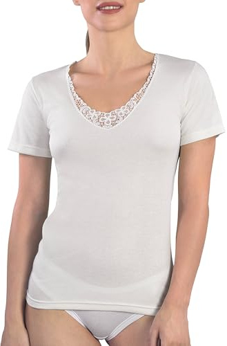 Maglia Intima Donna MABRAT - Sottomaglia Base Layer Intima Donna - Lana e Cotone - Made in Italy - Artigianale Sostenibile