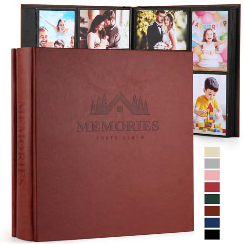 DazSpirit Photo Album 4x6 600 Pockets, Extra Large Capacity Faux Leather Cover with Exquisite Embossed Pattern, Classic Slip in Pages Memory Book for Wedding Anniversary Baby Family, Easy Organization