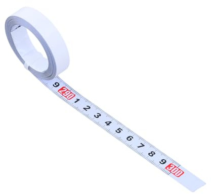 Mètre Ruban Auto-Adhésif (3 Mètres), Format Métrique, Idéal Pour Les établis et Les Tables de Scie, Imperméable et Antirouille, Blanc