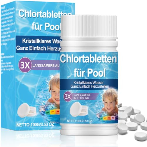 Pool-Reinigungstabletten 100pcs, hochwirksame Reinigungstabletten für Eisbäder, ungiftiges Chlor-Granulat – Whirlpool-Tabletten für Schwimmbäder und Spas