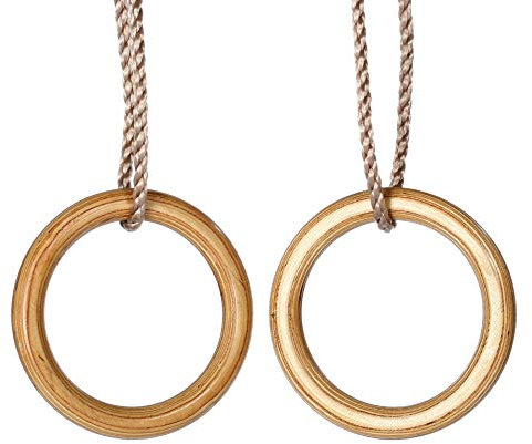 Gartenpirat Turnringe Seilringe aus Holz mit Seil für Schaukel Outdoor