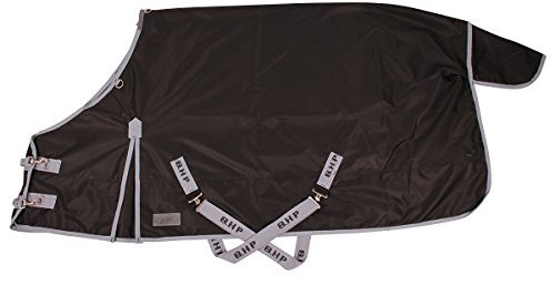 QHP Regendecke Turnout XL 600D 0g Füllung für Friesen und großrahmige Pferde schwarz (165 cm)