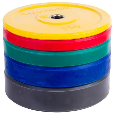 Sport-Thieme Hantelscheibe Bumper Plate, bunt | 50mm Gewichtscheibe | 5kg - 25kg | Vollgummiert mit Stahlring | Markenqualität