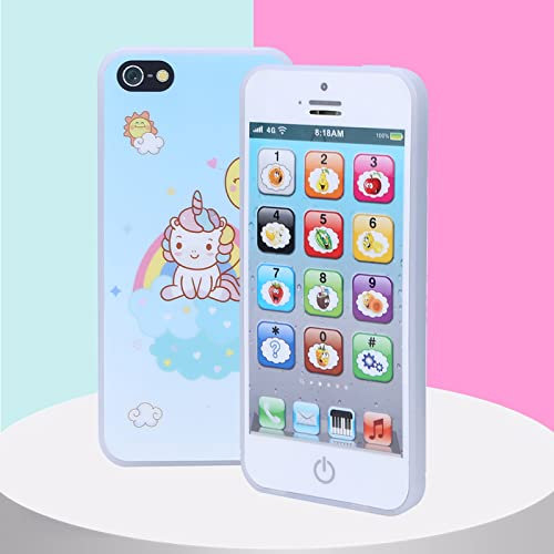 Kinder Handy, Kinder Pädagogisches Lernen Telefon Spielzeug Musik Licht Touchscreen Handy Spielzeug Geburtstag Mädchen(Weiß)