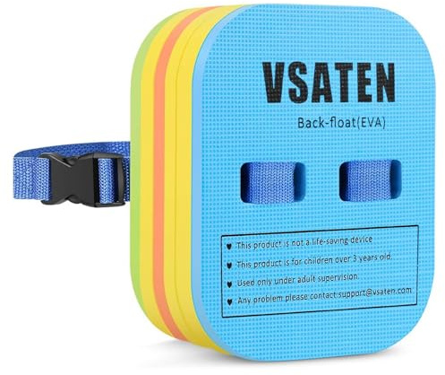 VSATEN Back Float, Swim Belt Bubble Adjustable 3 Layers Thicken Split Foam Learning Safety Training Board Pool Floaties for Kids Toddlers Swimming Beginners Floats Swim Lessons Equipment (60lb-100lb)