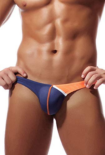 Newsywell Herr is silke string bikini låg stigning mjuka kalsonger underkläder, Lila blå, M
