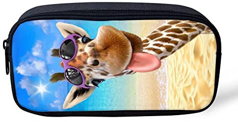 Binienty Lustiges Giraffen-Federmäppchen für Kinder, Jungen, Mädchen, Stifteetui mit Reißverschluss, Federmäppchen, Federmäppchen