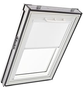 Original Roto Verdunkelungsrollo ZRV - Nahezu vollständige Verdunkelung - Führungsschiene Weiß - Für Dachfenster der Baureihe Q - Größe 134/160 | 13/16 - Stofffarbe Weiß