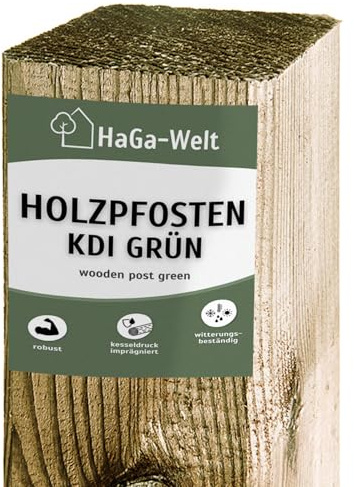 HaGa Trästolpar 9 x 9 cm | 150 cm höjd | 10 stycken – för staketkonstruktion – furu tryckimpregnerade – perfekt som trädgårdsstaket eller hundstaket