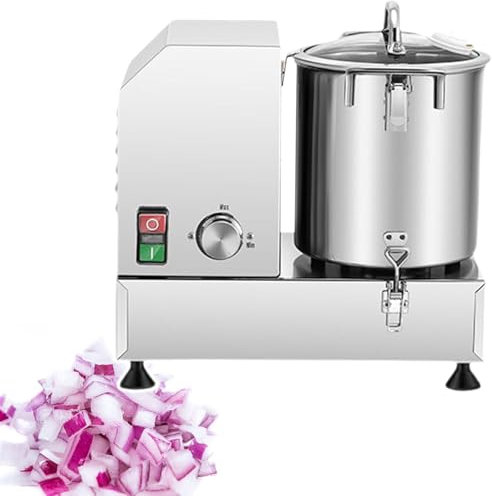 Robot Culinaire éLectrique 6L/9L/15L, Hachoir à LéGumes Commercial, Coupe-Chou En Acier Inoxydable De Qualité Alimentaire, RâPe à Oignons Amovible 1200/1800W, Bouton De Commande RéGlable,9L