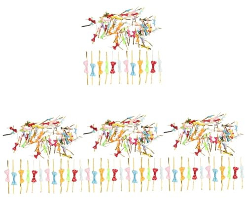 minkissy 400 Stk Krawatte Backpaket binden Bindeschleifen für Leckerlibeutel Verpackung von Fliegen goldene Fliege Lutscher seidenband ribbon Lollipop-Dichtbänder Lollipop- Polyester