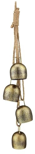Kuh Bell rustikaler Vintage -Wand hängende Glocke Lucky 4 Glocken tragbare Weihnachtsglocken für Dekorationstürbügel Weihnachtsbaumkranz, Hexenglocken Glocken