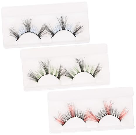 BIUDECO 3 Paires de Faux Cils Naturels pour Filles, Design Délicat en Fibre, Confortables à Porter, Résistants la Déformation, pour Maquillage et Performances Scène