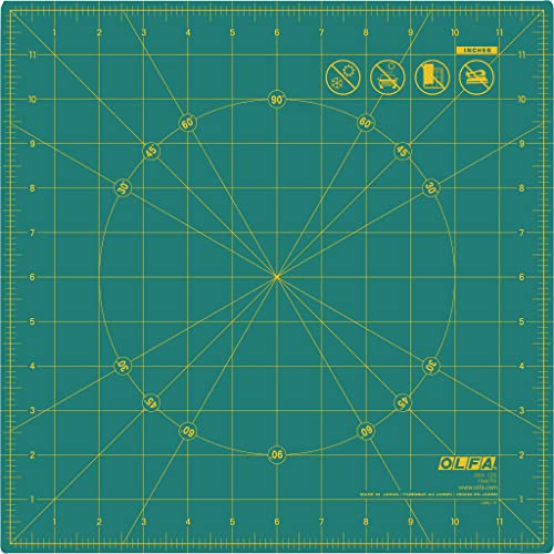 OLFA 30,5 cm rotierende, selbstheilende Matte. | Zweiteilig drehbar, um 360 Grad drehbar, selbstheilende Oberfläche – Quiltformen, die Rotation erfordern, Quilter und Bastler