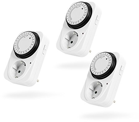 Goobay – Presa con timer analogico Juego de 3 unidades