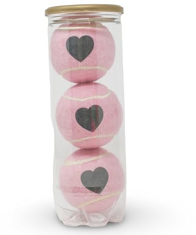 Price's Heart Motif Tennis Balls ITF Standard Made in the UK (1 x 3 Ball Tube)