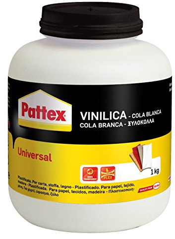 Pattex Colla Vinilica Universale Adesivo Vinilico Plastificato Ideale Per Carta, Cartone, Sughero, Materiali Porosi, Carta Da Parati, Legno,12 pezzi
