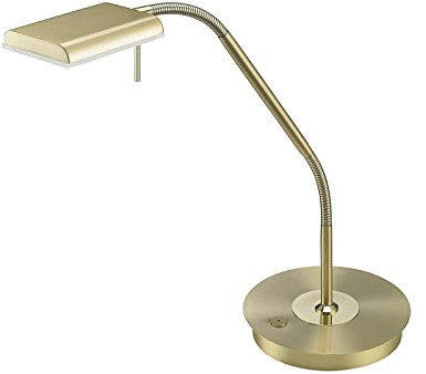 Trio Leuchten LED Tischleuchte 520910108 Bergamo, Metall Messing matt, 12 Watt LED, Sensor Dimmer