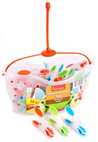 Panier à pinces à linge avec 20 pinces à linge SoftGrip – Panier avec suspension.