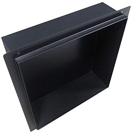 Bernstein Wandnische BS303010 30 x 30 x 10 cm randlos aus Edelstahl in Schwarz, befliesbarer Rand, wasserdichte Duschnische zur Ablage von Bad-Utensilien für Dusche und Bad