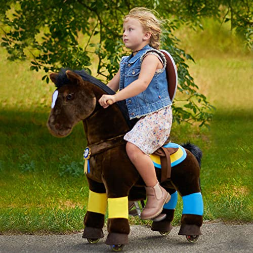 PonyCycle Oficial Premium Modelo K Montar a Caballo Juguete de Peluche Caminar Animales mecánicos Pony Juguete Caballo marrón Chocolate Tamaño 3 para 3-5 años Tamaño pequeño K35