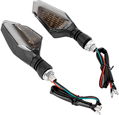 Qiilu 2 pezzi Indicatori di Direzione per Motocicletta Luci a LED Indicatori Luminosi per Moto Kit Indicatore di Direzione Lampada Moto Retro Impermeabilei di Direzione a LED Universale (Giallo)