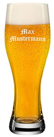 Deitert Weizenglas 0,33l mit Gravur– Bierglas mit individueller Namensgravur, Biergläser mit Teqton Qualität, Weißbierglas und Weizenbierglas